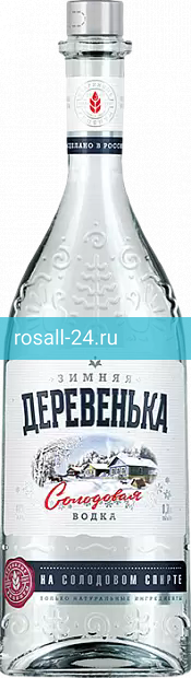 Водка Зимняя деревенька на солодовом спирте Альфа